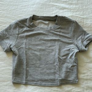 Alo Yoga - Sierra micro waffle tee - gray - size small